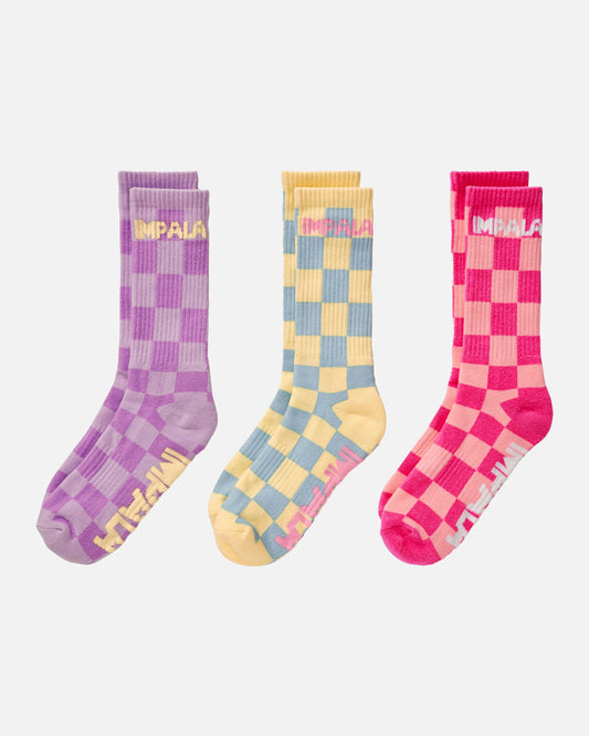 Impala Skate Sock 3pk - Check