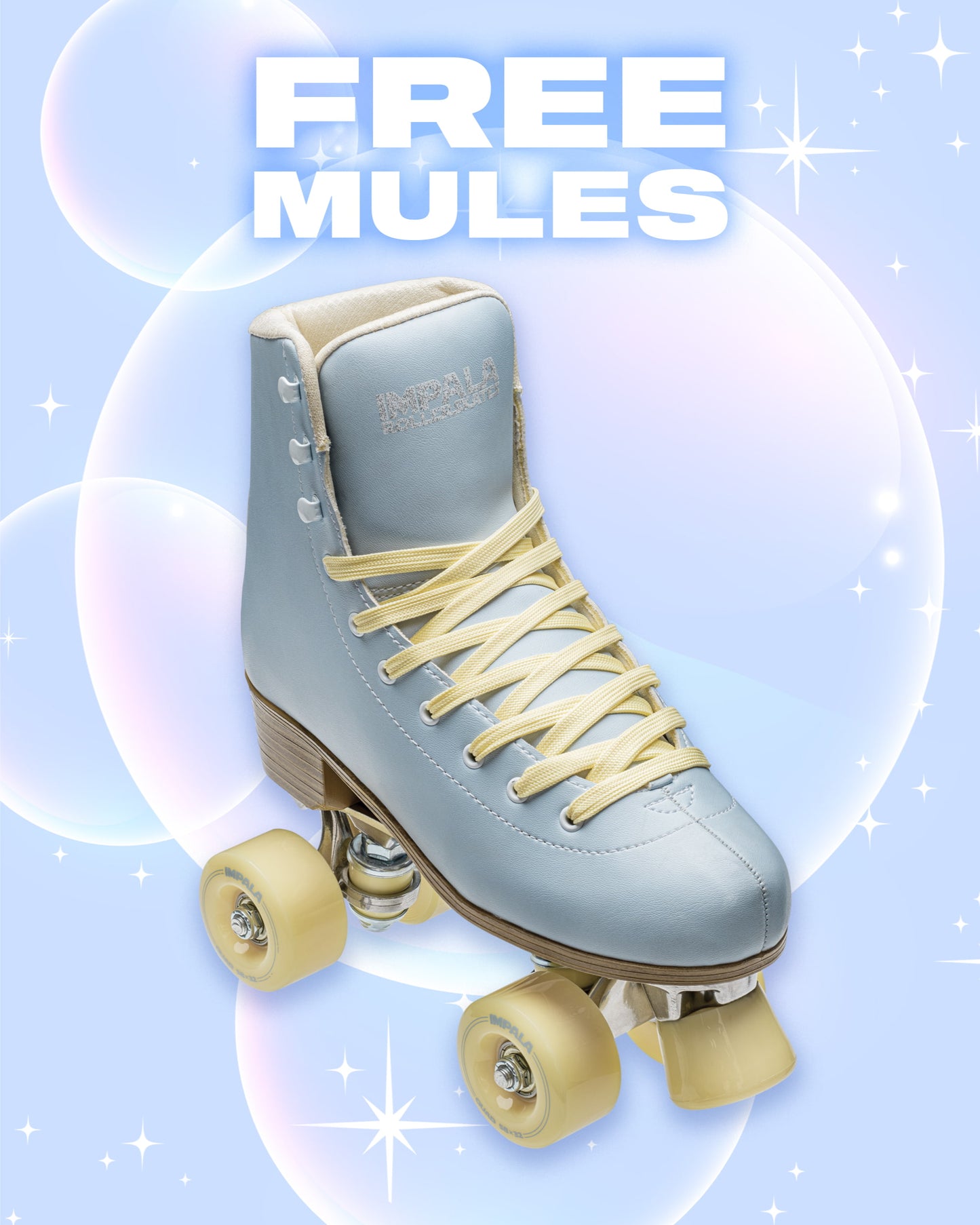 Sky Blue Rollerskate + GRATIS muiltjes