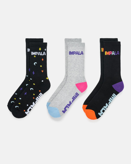 Impala Skate Socks 3 Pack - Twinkle