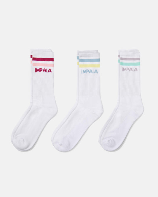 Impala Socks Impala Stripe Sock 3pk in colori pastello