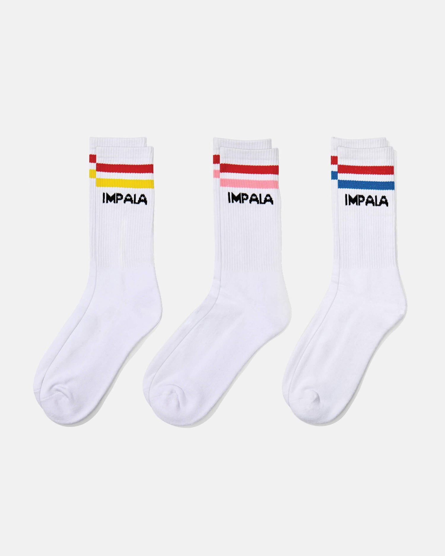 Impala Socks Impala Stripe Sock 3 Pack in White